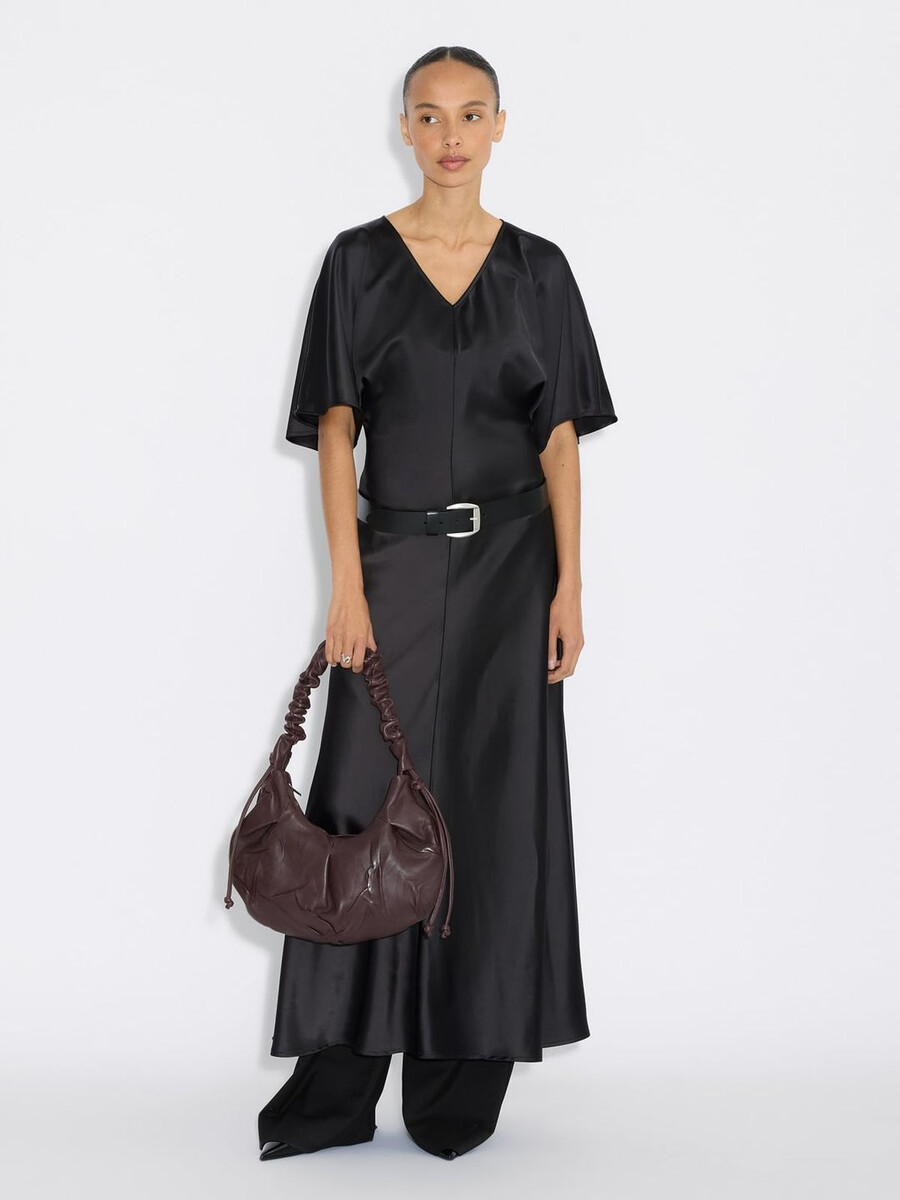 borsa a bozzolo in pelle morbida leni