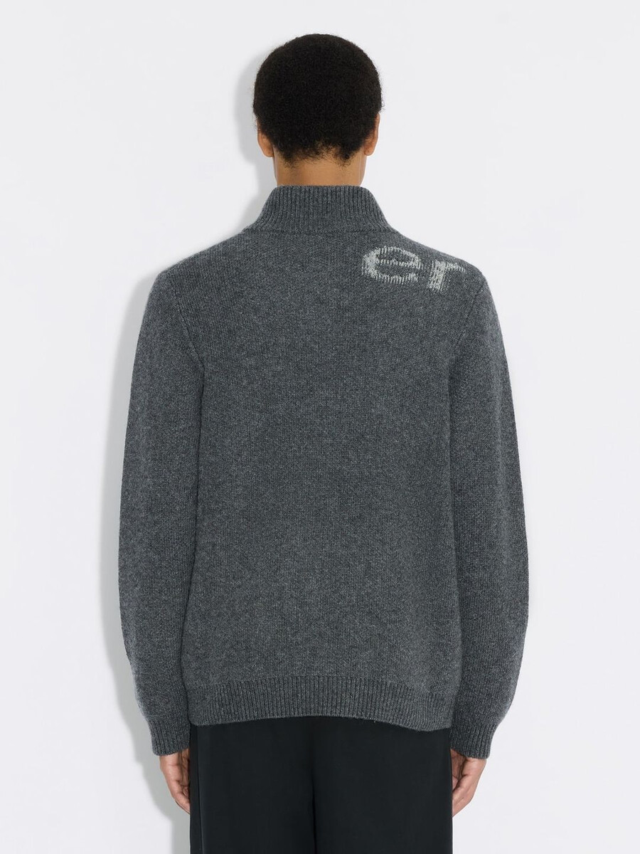 cardigan in lana con logo haza