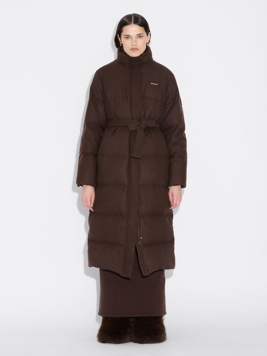 cappotto in piumino di lana tecnica