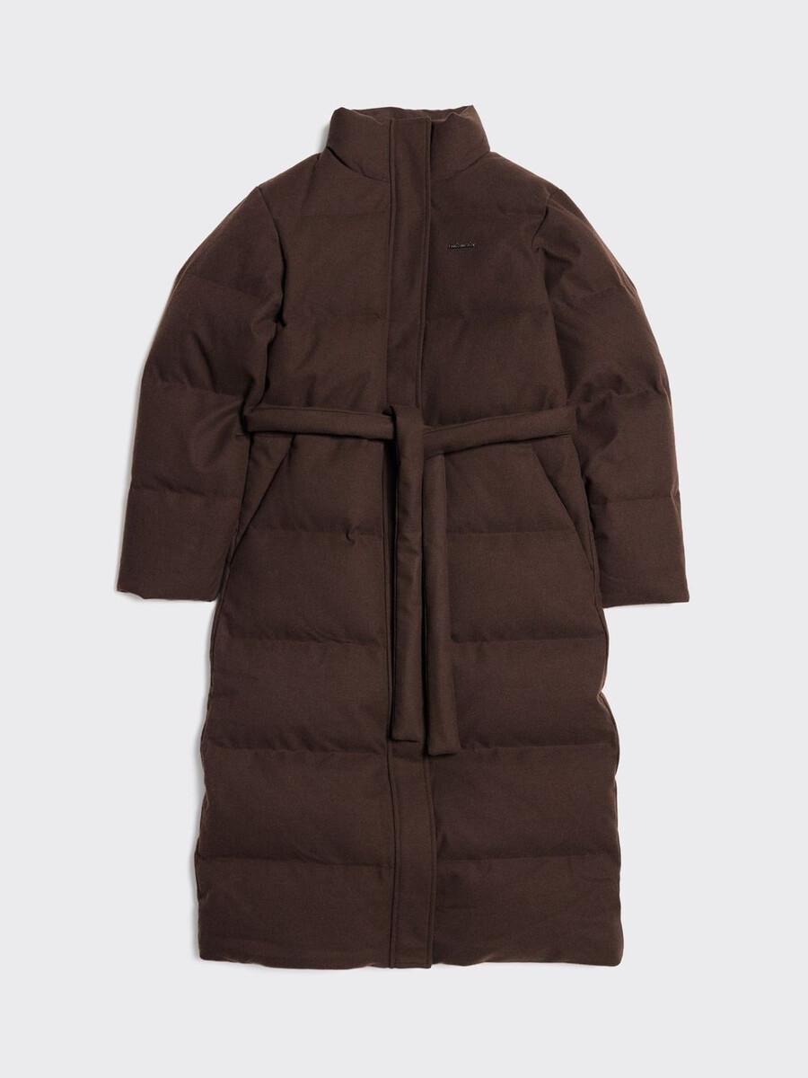 cappotto in piumino di lana tecnica