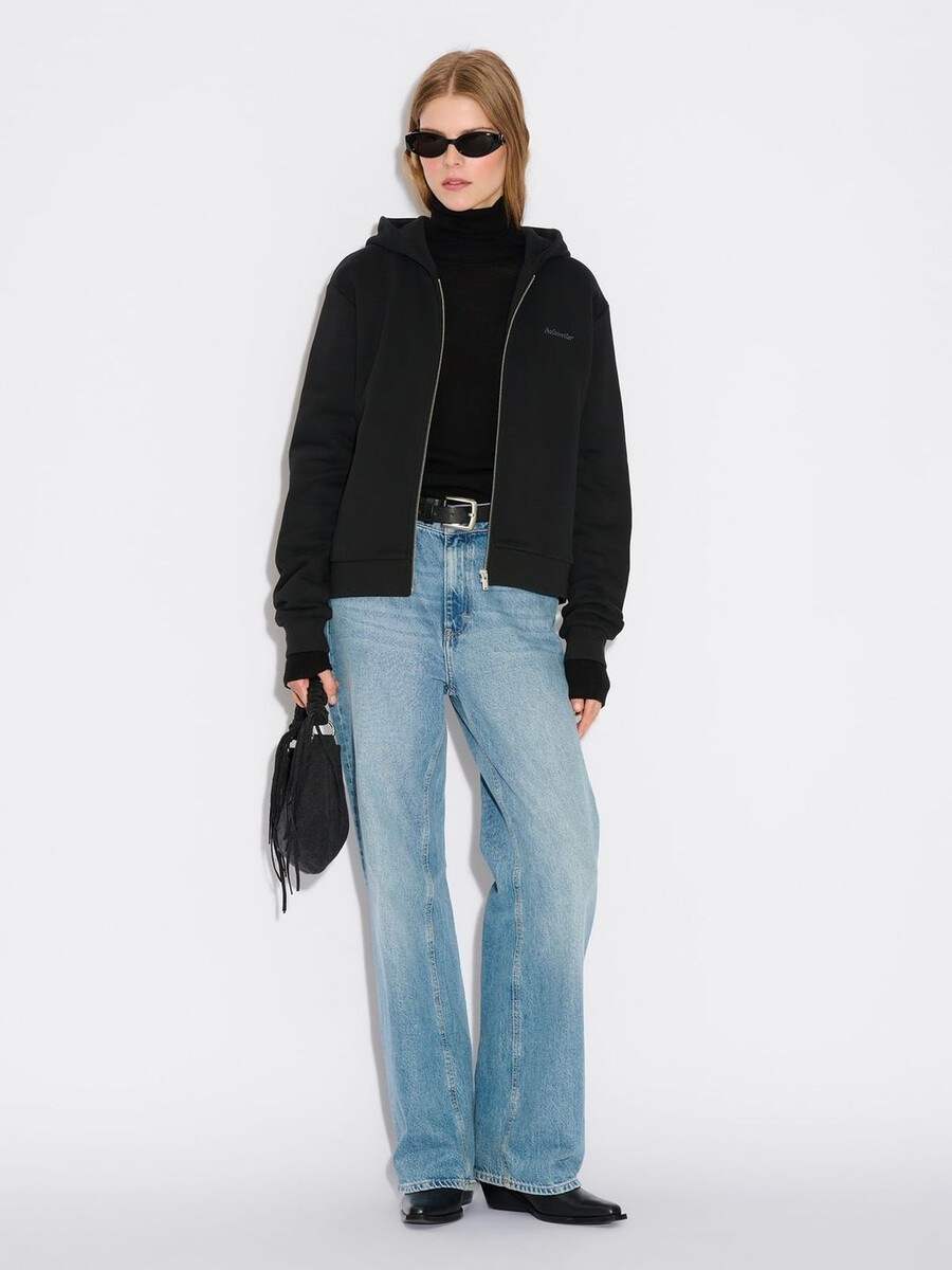 felpa con cappuccio e zip regolare w