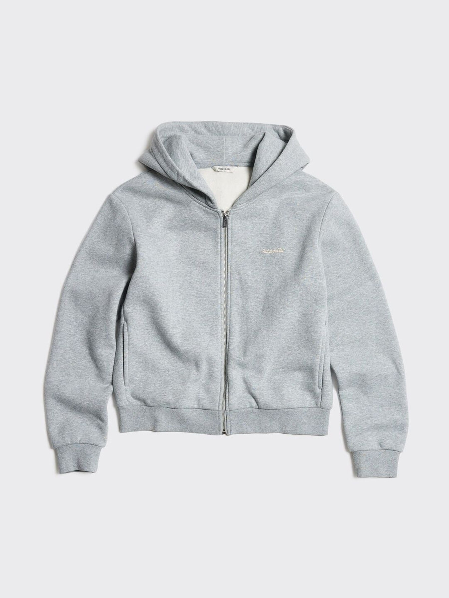 felpa con cappuccio e zip regolare w