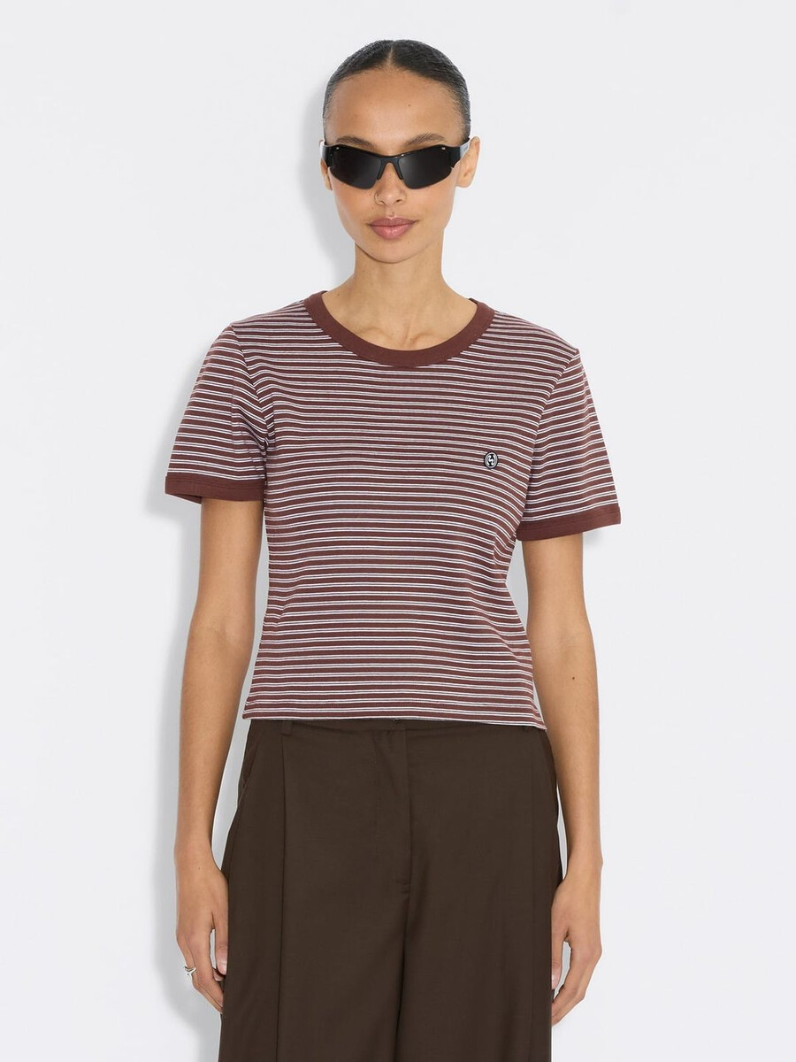 maglietta a righe con gattino